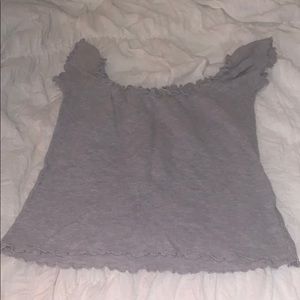gray over the shoulder top • brandy melville